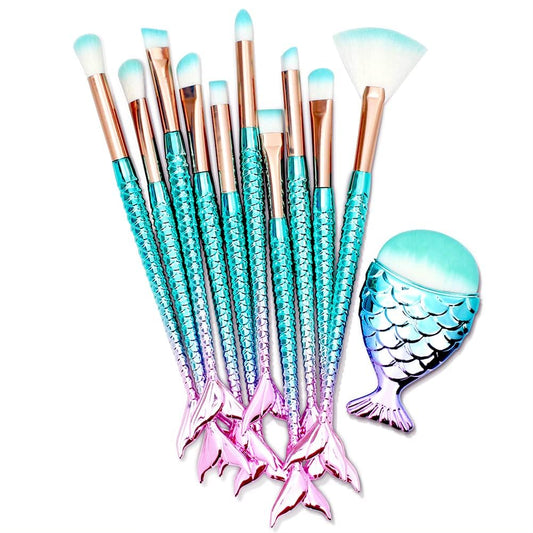 Jaylin 11 Piece Makeup Brush Set, Soft Blending Brushes for Face, Eyes & Lips