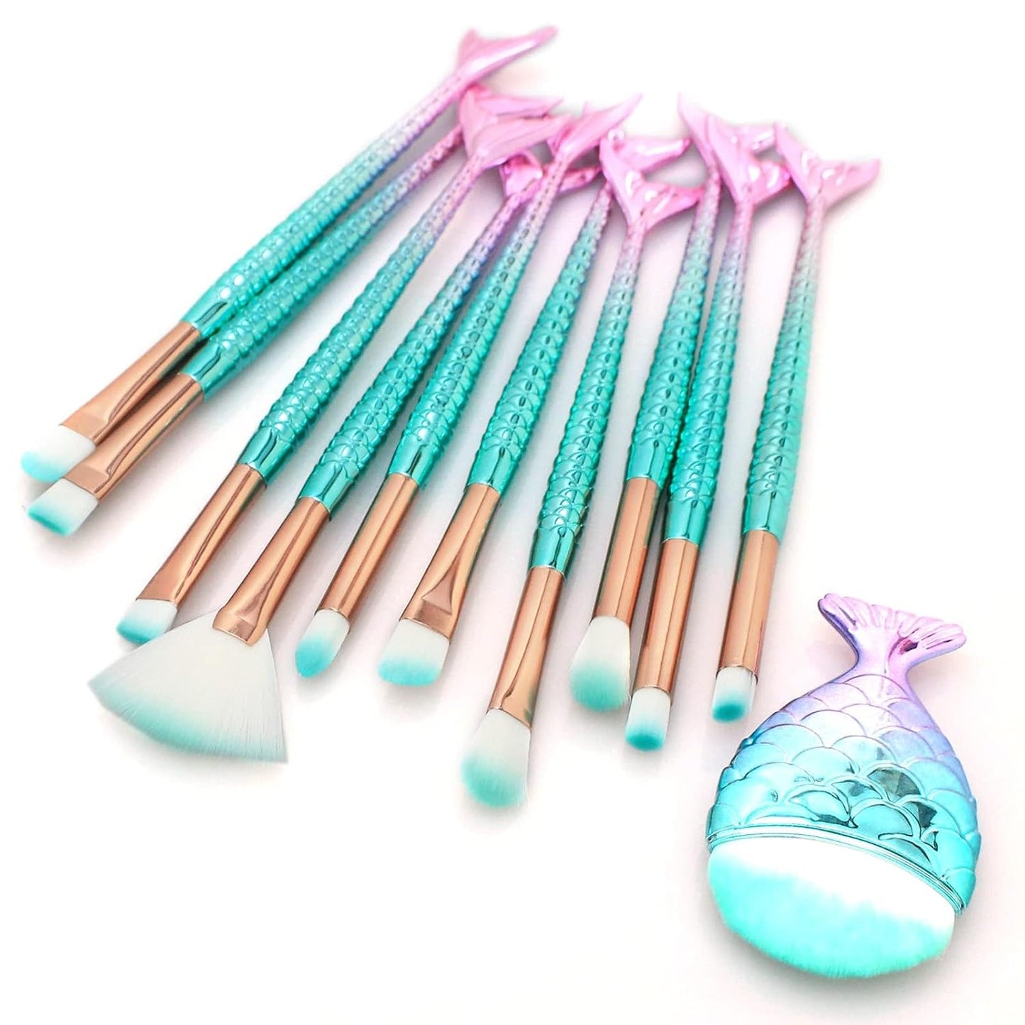 Jaylin 11 Piece Makeup Brush Set, Soft Blending Brushes for Face, Eyes & Lips